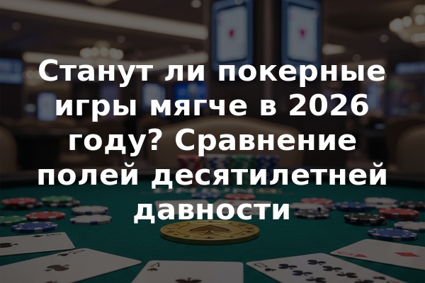 Станут ли покерные игры мягче в 2026 году? Сравнение полей десятилетней давности