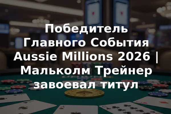 Победитель Главного События Aussie Millions 2026 | Мальколм Трейнер завоевал титул