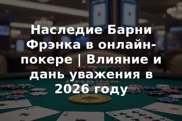 Наследие Барни Фрэнка в онлайн-покере | Влияние и дань уважения в 2026 году