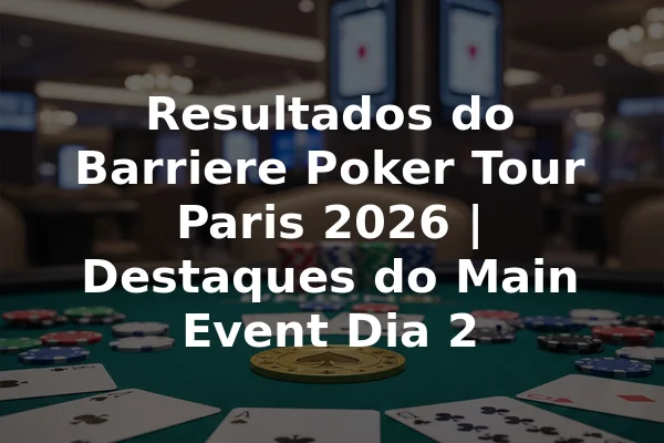 Resultados do Barriere Poker Tour Paris 2026 | Destaques do Main Event Dia 2
