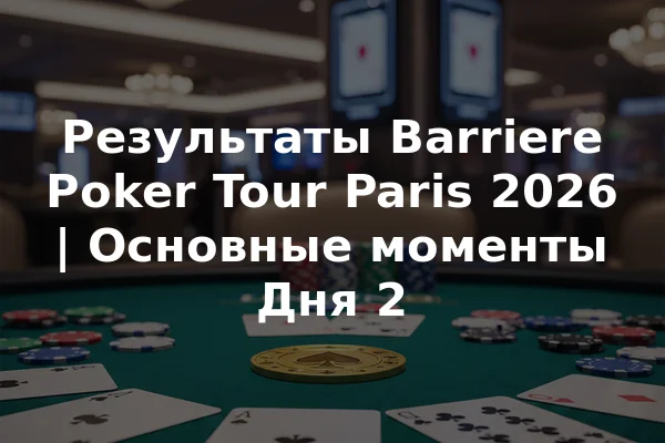 Результаты Barriere Poker Tour Paris 2026 | Основные моменты Дня 2