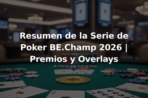 Resumen de la Serie de Poker BE.Champ 2026 | Premios y Overlays