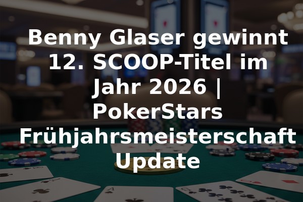Benny Glaser gewinnt 12. SCOOP-Titel im Jahr 2026 | PokerStars Frühjahrsmeisterschaft Update