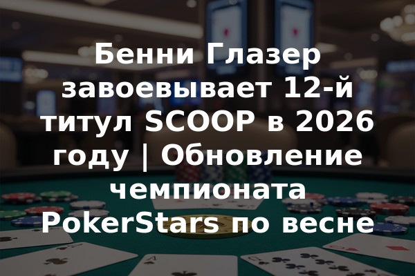 Бенни Глазер завоевывает 12-й титул SCOOP в 2026 году | Обновление чемпионата PokerStars по весне