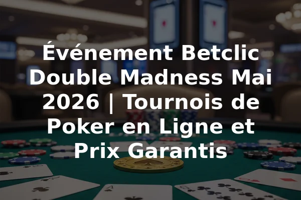 Événement Betclic Double Madness Mai 2026 | Tournois de Poker en Ligne et Prix Garantis