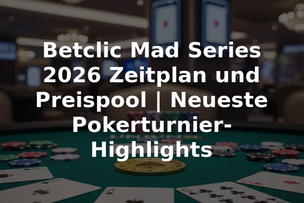 Betclic Mad Series 2026 Zeitplan und Preispool | Neueste Pokerturnier-Highlights