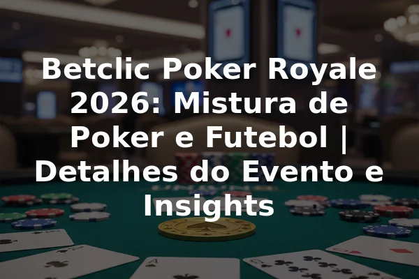 Betclic Poker Royale 2026: Mistura de Poker e Futebol | Detalhes do Evento e Insights