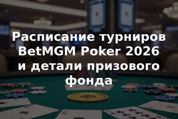 Расписание турниров BetMGM Poker 2026 и детали призового фонда