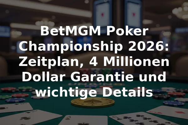 BetMGM Poker Championship 2026: Zeitplan, 4 Millionen Dollar Garantie und wichtige Details