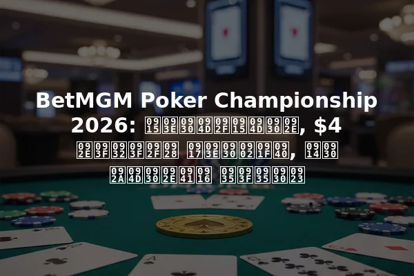 BetMGM Poker Championship 2026: कार्यक्रम, $4 मिलियन गारंटी, और प्रमुख विवरण