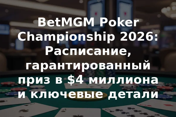 BetMGM Poker Championship 2026: Расписание, гарантированный приз в $4 миллиона и ключевые детали