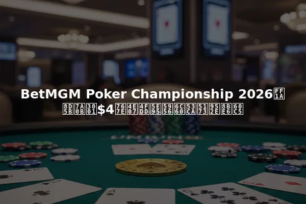 BetMGM Poker Championship 2026：赛程、$4百万保底奖池及关键详情