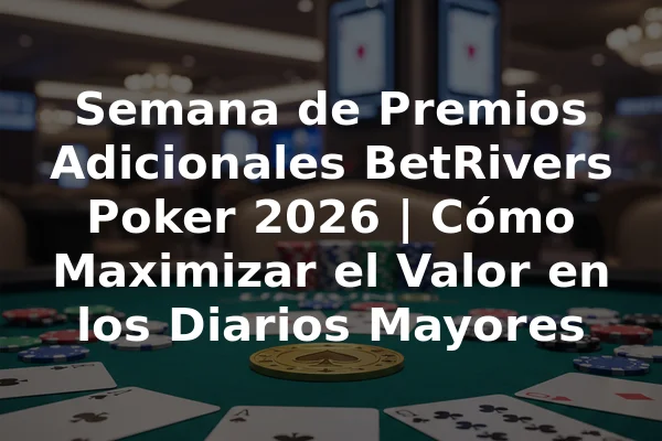 Semana de Premios Adicionales BetRivers Poker 2026 | Cómo Maximizar el Valor en los Diarios Mayores