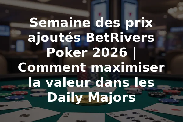 Semaine des prix ajoutés BetRivers Poker 2026 | Comment maximiser la valeur dans les Daily Majors