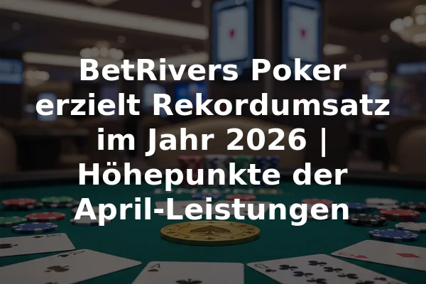 BetRivers Poker erzielt Rekordumsatz im Jahr 2026 | Höhepunkte der April-Leistungen