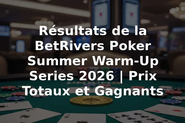 Résultats de la BetRivers Poker Summer Warm-Up Series 2026 | Prix Totaux et Gagnants
