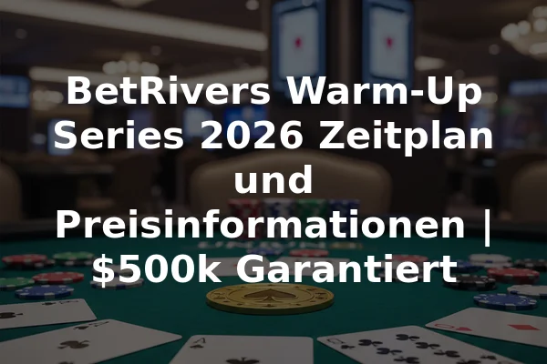 BetRivers Warm-Up Series 2026 Zeitplan und Preisinformationen | $500k Garantiert