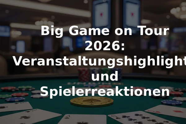 Big Game on Tour 2026: Veranstaltungshighlights und Spielerreaktionen