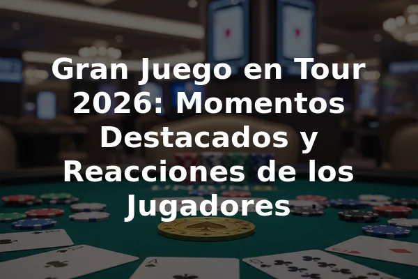 Gran Juego en Tour 2026: Momentos Destacados y Reacciones de los Jugadores