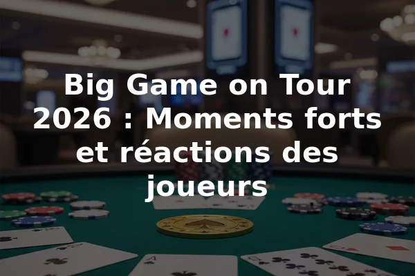 Big Game on Tour 2026 : Moments forts et réactions des joueurs