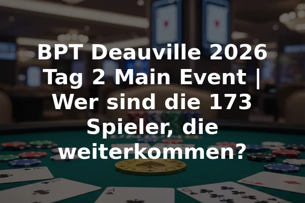 BPT Deauville 2026 Tag 2 Main Event | Wer sind die 173 Spieler, die weiterkommen?