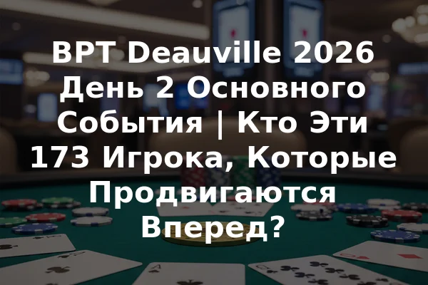 BPT Deauville 2026 День 2 Основного События | Кто Эти 173 Игрока, Которые Продвигаются Вперед?