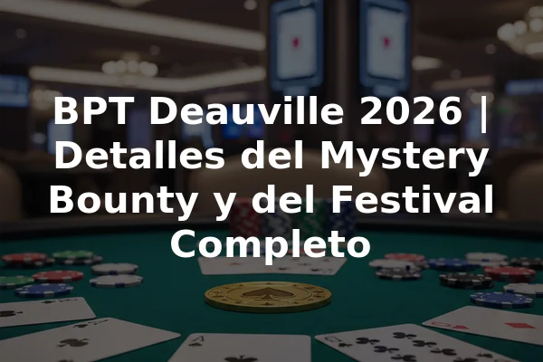 BPT Deauville 2026 | Detalles del Mystery Bounty y del Festival Completo