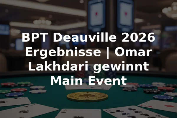 BPT Deauville 2026 Ergebnisse | Omar Lakhdari gewinnt Main Event