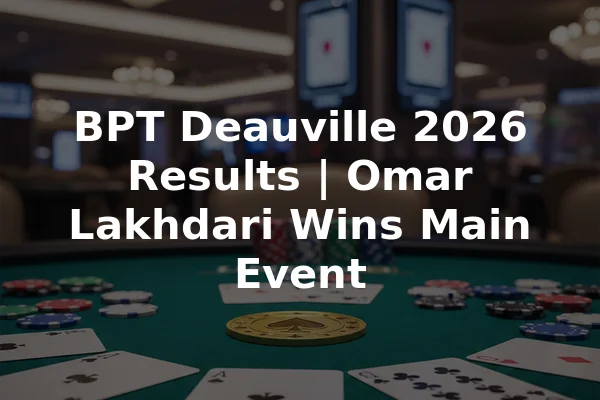 BPT Deauville 2026 Results | Omar Lakhdari Wins Main Event