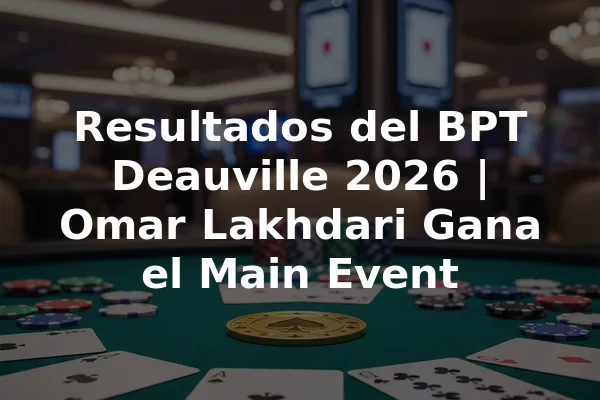 Resultados del BPT Deauville 2026 | Omar Lakhdari Gana el Main Event