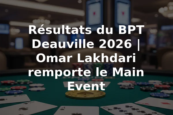 Résultats du BPT Deauville 2026 | Omar Lakhdari remporte le Main Event