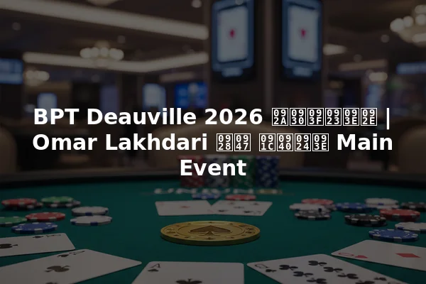 BPT Deauville 2026 परिणाम | Omar Lakhdari ने जीता Main Event