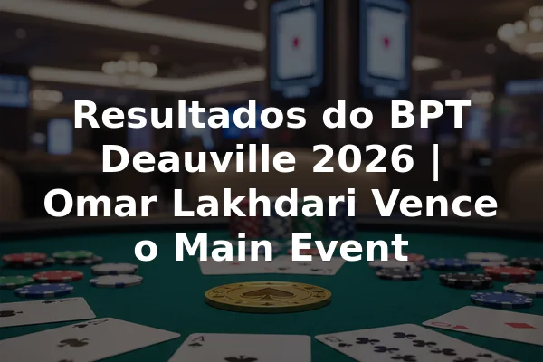 Resultados do BPT Deauville 2026 | Omar Lakhdari Vence o Main Event