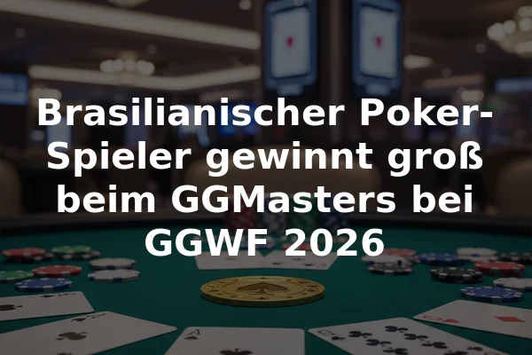 Brasilianischer Poker-Spieler gewinnt groß beim GGMasters bei GGWF 2026