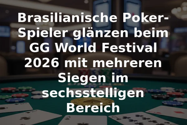 Brasilianische Poker-Spieler glänzen beim GG World Festival 2026 mit mehreren Siegen im sechsstelligen Bereich