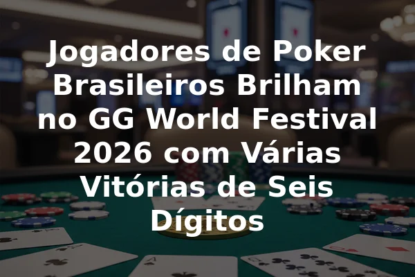 Jogadores de Poker Brasileiros Brilham no GG World Festival 2026 com Várias Vitórias de Seis Dígitos