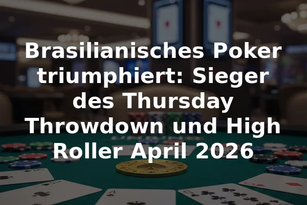 Brasilianisches Poker triumphiert: Sieger des Thursday Throwdown und High Roller April 2026
