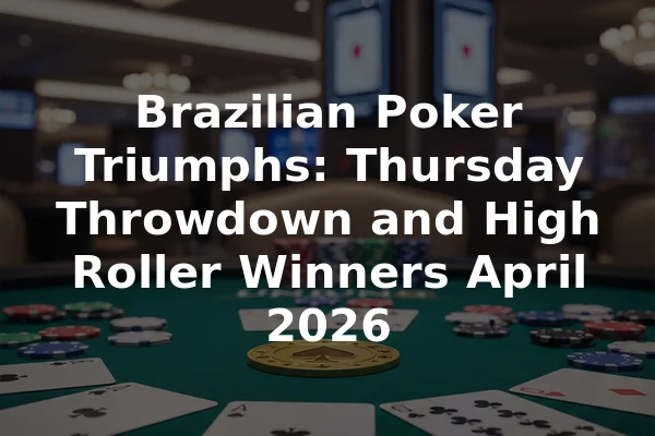 Brazilian Poker Triumphs: Thursday Throwdown and High Roller Winners April 2026