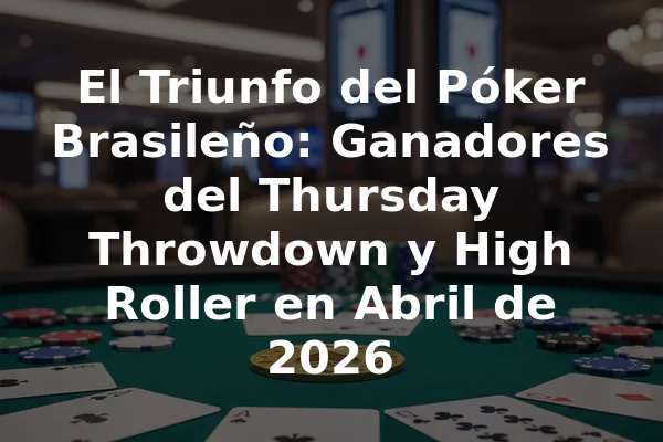 El Triunfo del Póker Brasileño: Ganadores del Thursday Throwdown y High Roller en Abril de 2026