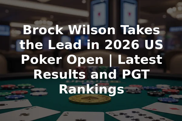 Brock Wilson Takes the Lead in 2026 US Poker Open | Latest Results and PGT Rankings