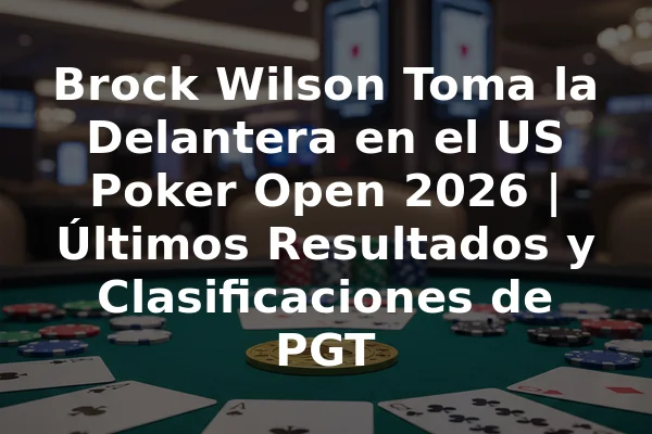 Brock Wilson Toma la Delantera en el US Poker Open 2026 | Últimos Resultados y Clasificaciones de PGT