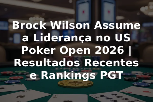 Brock Wilson Assume a Liderança no US Poker Open 2026 | Resultados Recentes e Rankings PGT