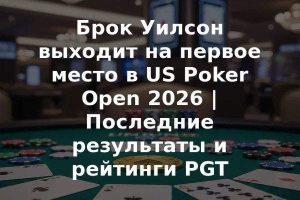 Брок Уилсон выходит на первое место в US Poker Open 2026 | Последние результаты и рейтинги PGT