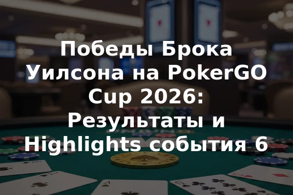 Победы Брока Уилсона на PokerGO Cup 2026: Результаты и Highlights события 6