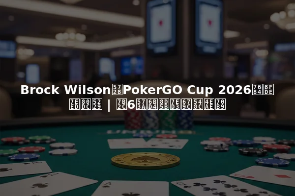 Brock Wilson在PokerGO Cup 2026的连续胜利 | 第6场比赛结果和亮点