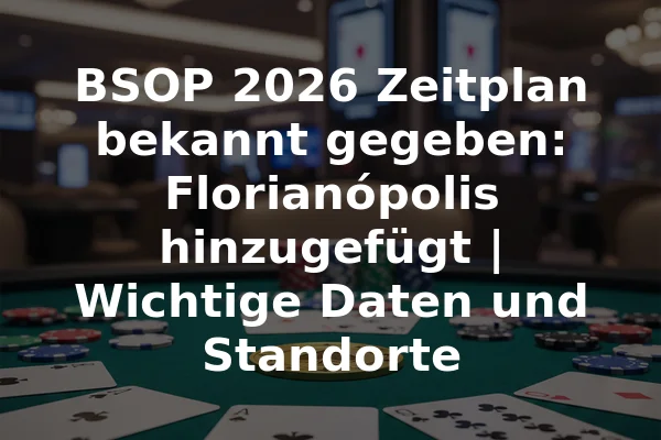 BSOP 2026 Zeitplan bekannt gegeben: Florianópolis hinzugefügt | Wichtige Daten und Standorte