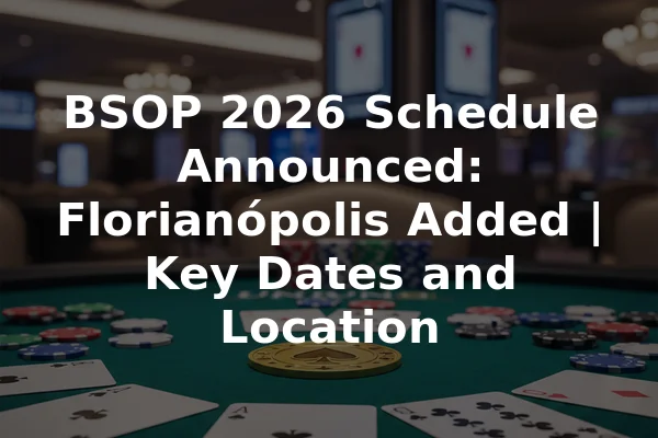 BSOP 2026 Schedule Announced: Florianópolis Added | Key Dates and Location
