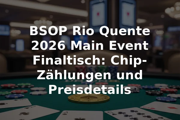 BSOP Rio Quente 2026 Main Event Finaltisch: Chip-Zählungen und Preisdetails