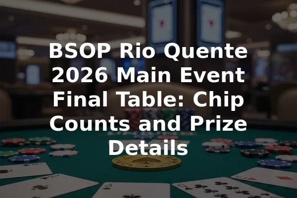 BSOP Rio Quente 2026 Main Event Final Table: Chip Counts and Prize Details
