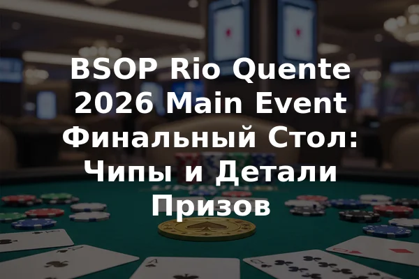 BSOP Rio Quente 2026 Main Event Финальный Стол: Чипы и Детали Призов